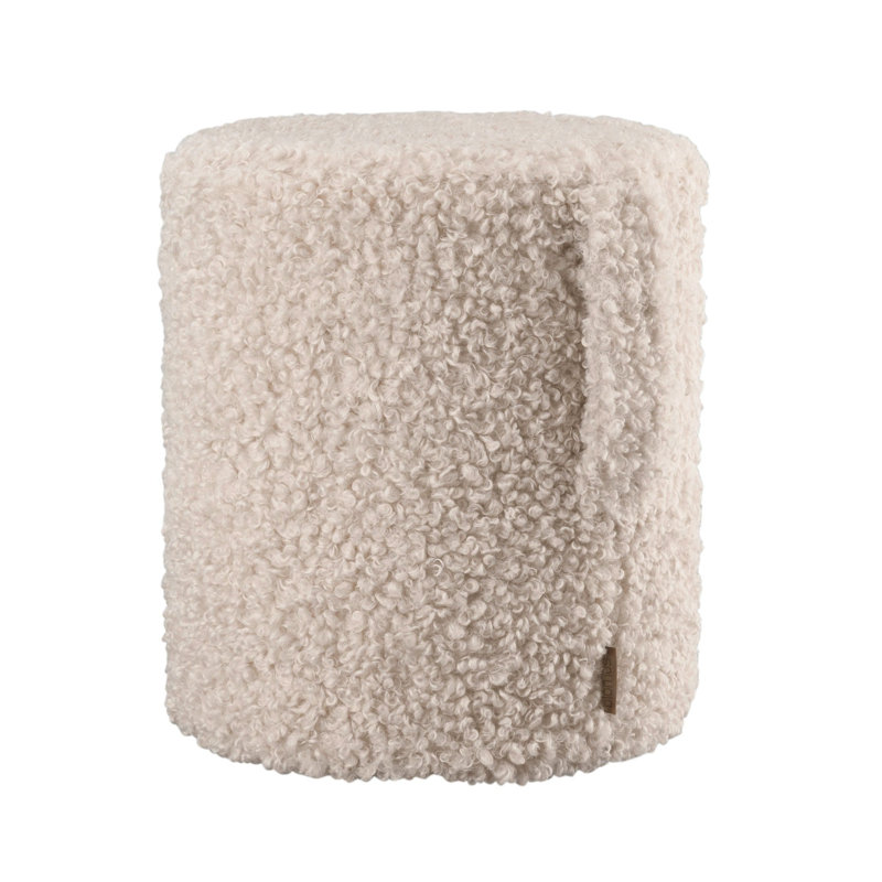 TEDDY Upholstered Accent Stool, Beige