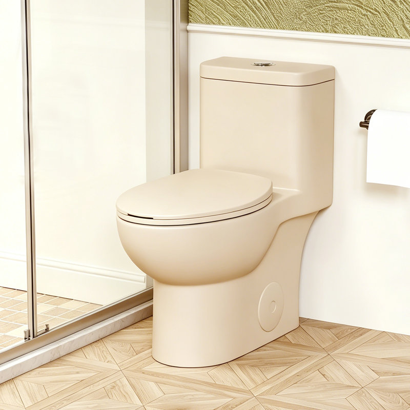 Toilette allongée une pièce avec siège compact 17 po ADA Comfort, Bisque