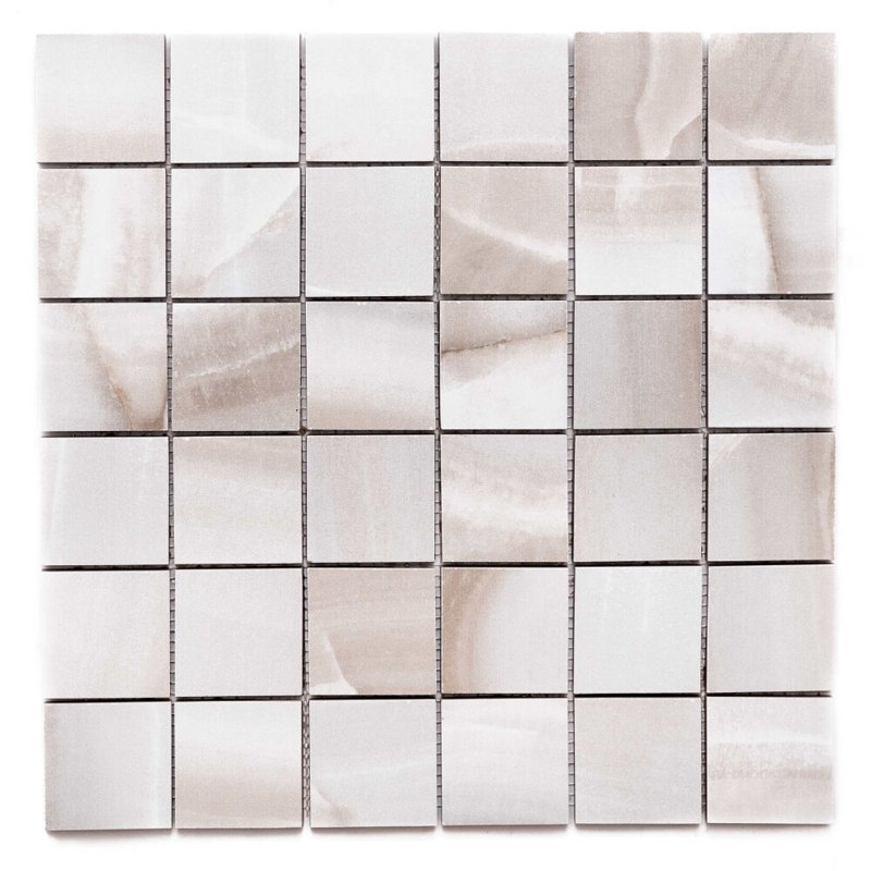 Amsterdam 12" x 12" Porcelain Grid Mosaic Wall & Floor Tile, Caramel