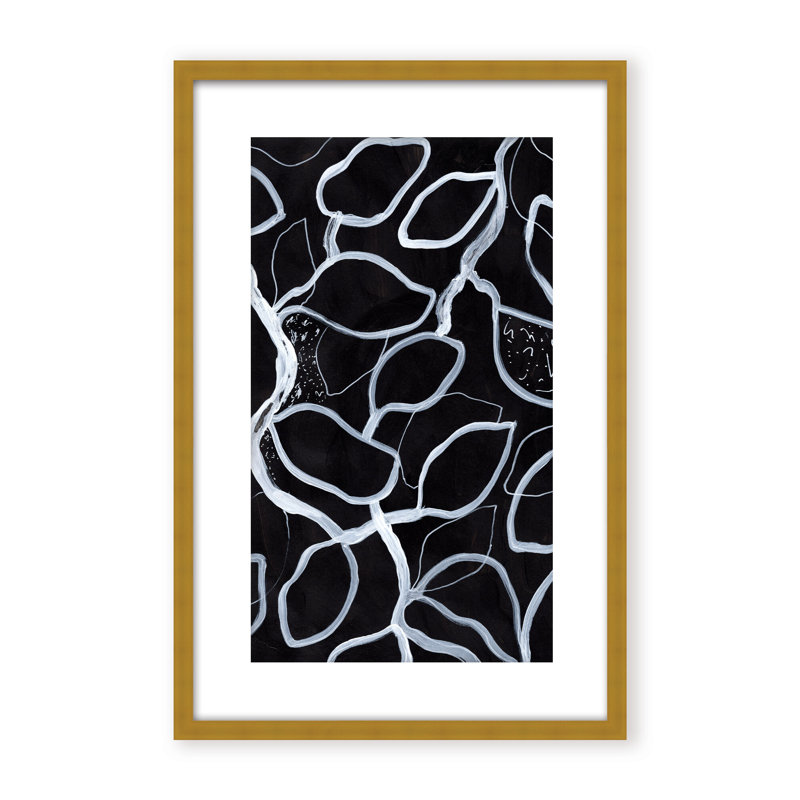 Abstract Tangled by  - Picture Frame Graphic Art on Paper, 24" H x 16" W x 2.375" D, Framed Canvas, White