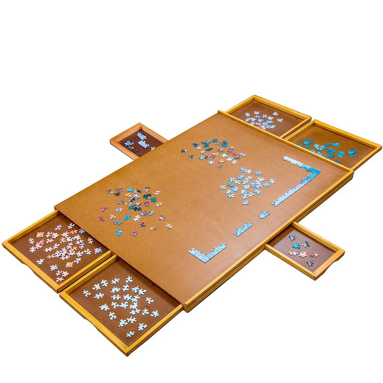 Jumbl 1500 Piece Puzzle Board, 27” x 35” Jigsaw Puzzle Table & Trays, White