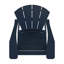 Chaise Adirondack classique Crystal Harbor Essential bleu marine-1395372001