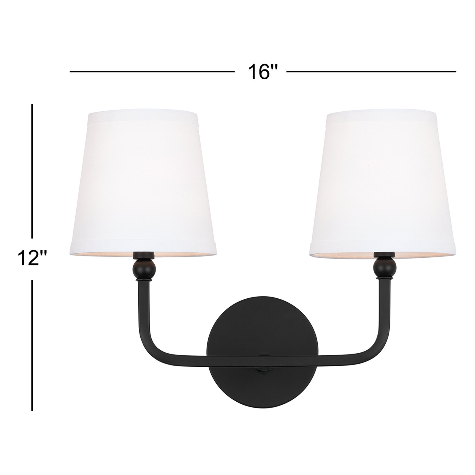 Climsland Dimmable Vanity Light, Matte Black, 2