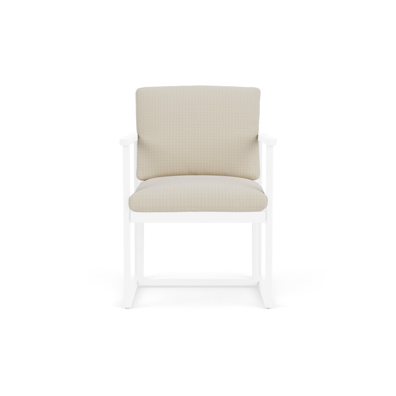 Summit Outdoor Dining Armchair, Linen, Beach Natural, White