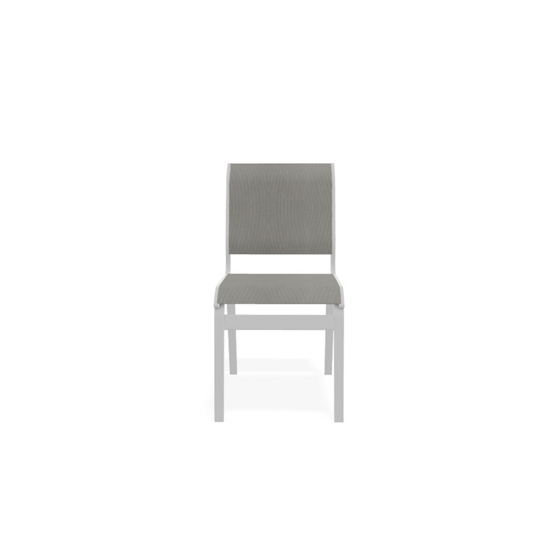 Chaise d'appoint de salle à manger Hiraku, Blanc texturé, Huître Augustine