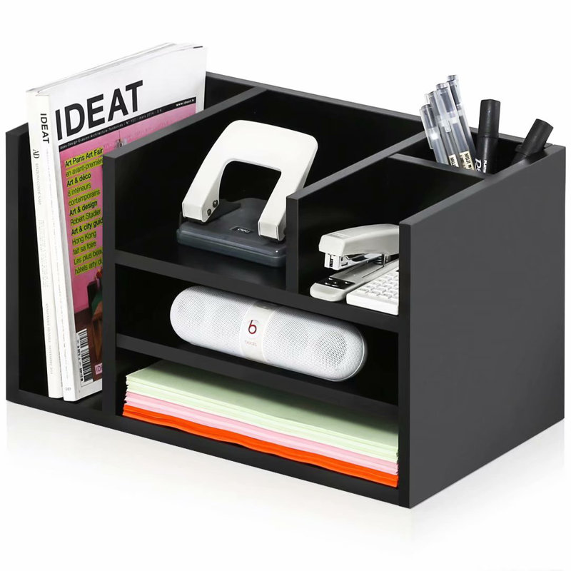 Boîte de rangement pour boîte de réception avec porte-documents et 4 sections verticales, DO304202WB