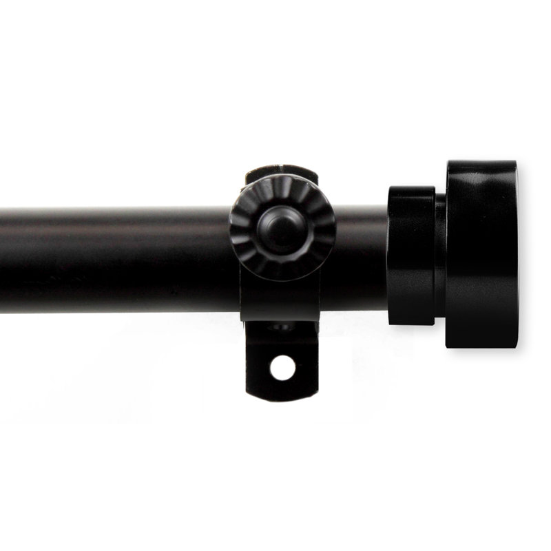 Tringle à rideaux simple réglable 0,81 po Gallatin, Noir, H 2,5 po x l 144 po x P 2 po