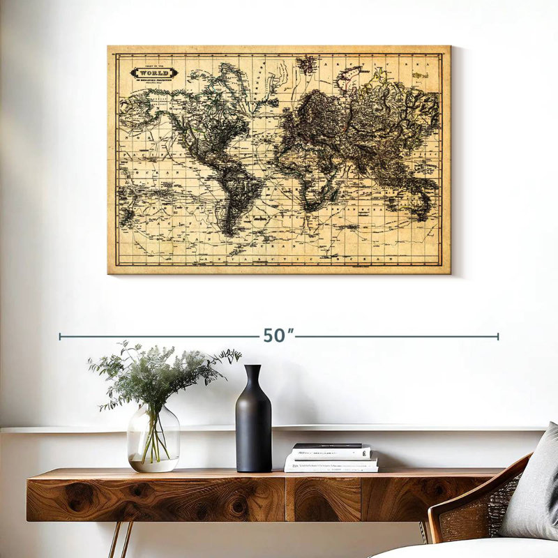 Carte de la carte du monde Aliaz, H 26 po x l 39 po