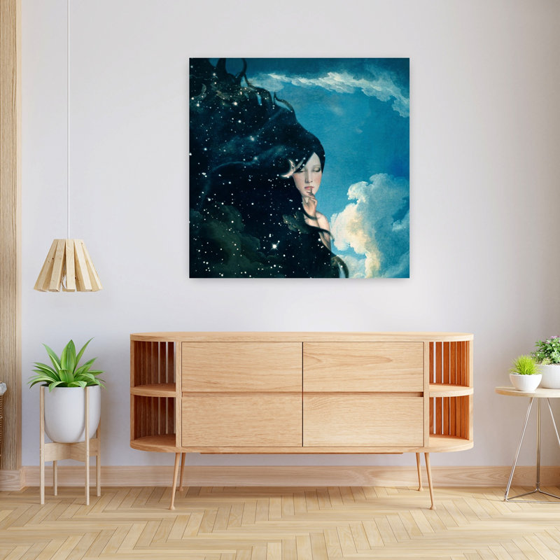 Art urbain contemporain abstrait Lady Night, H 36 po x l 36 po