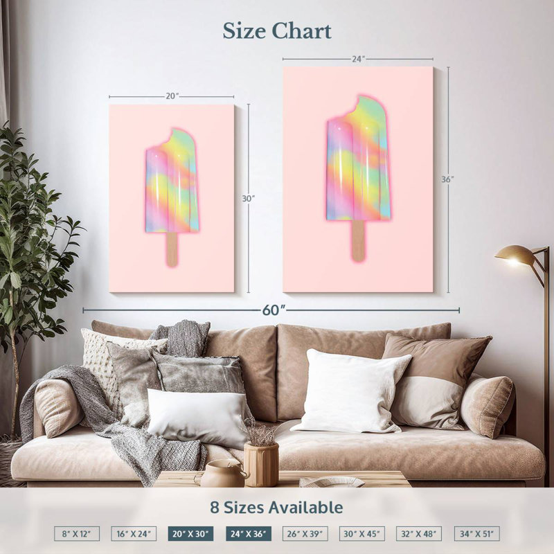 Yarlin Unicorn Popsicle, 36" H x 24" W