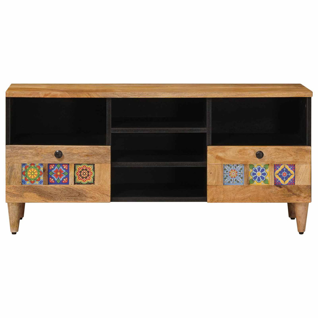 TV Cabinet With Drawer With Shelf With Storage Solid Mango Wood Unit