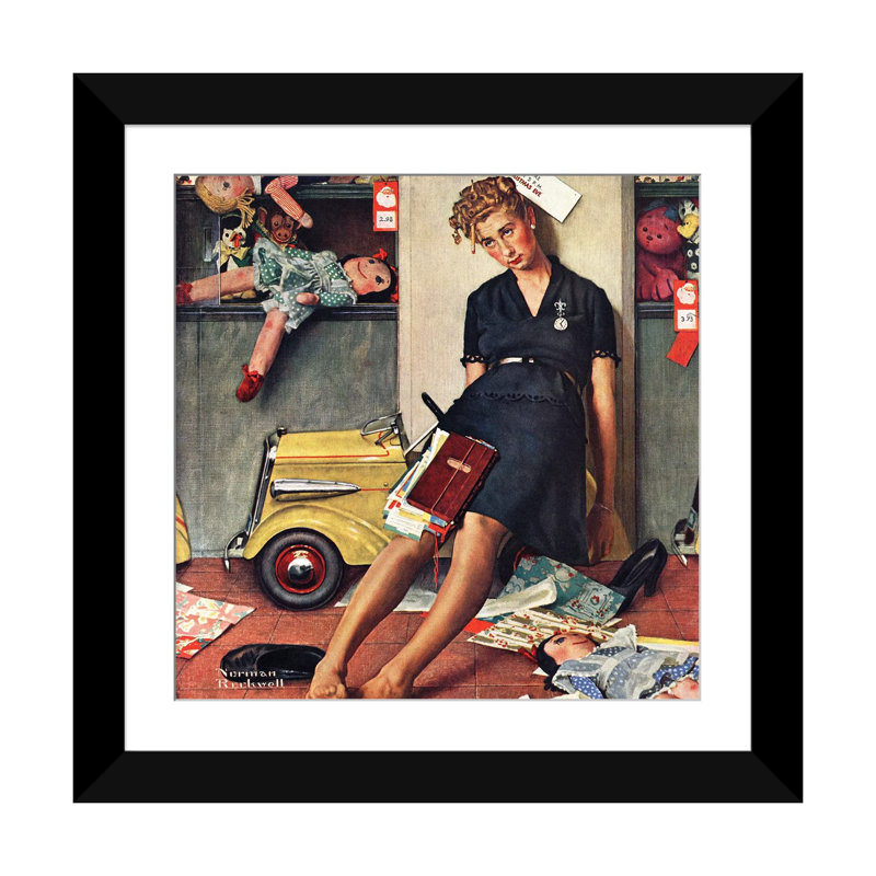 «Santa's Helper», reproduction d'art mural, papier d'art encadré, Noir, H 16 po x l 16 po