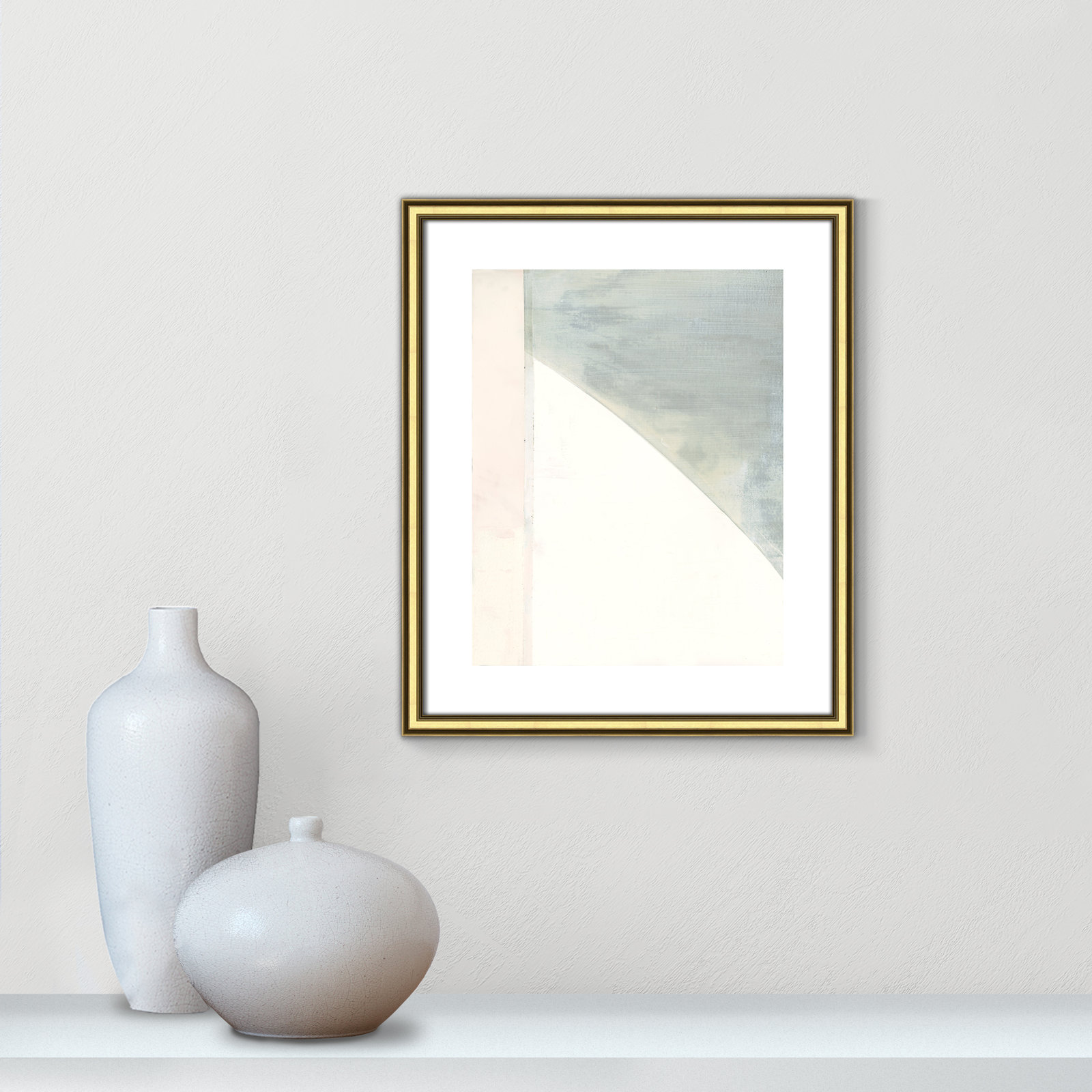 In Neutral I - Painting Print, Gold Framed Paper, 19" H x 16" W x 0.88" D