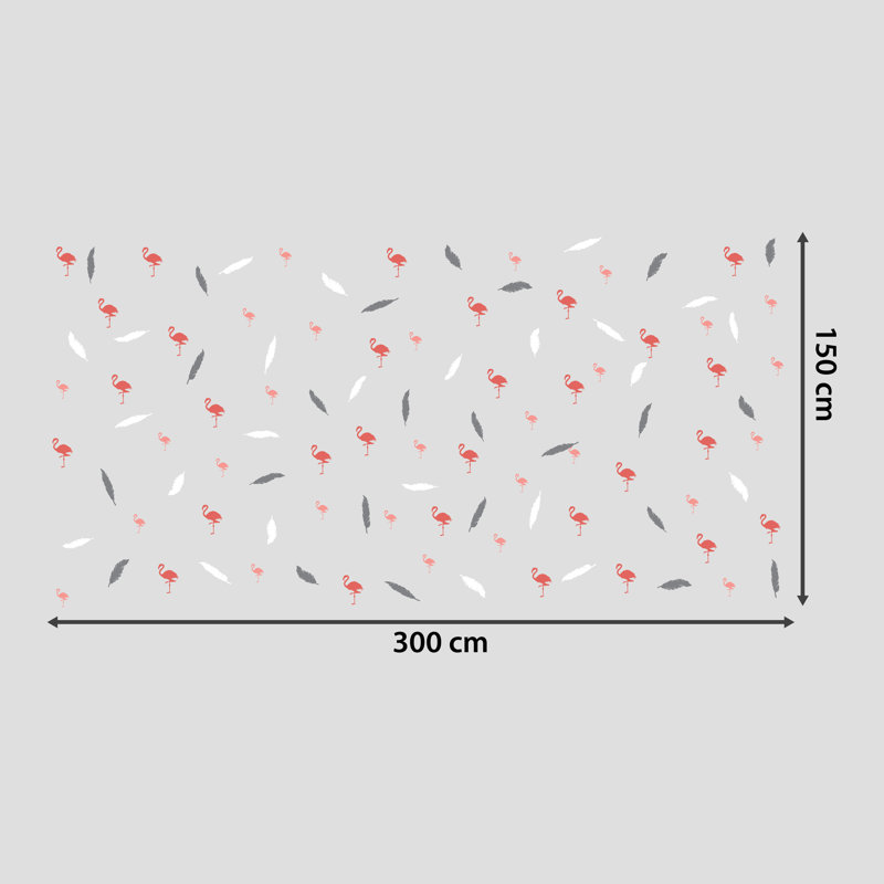 Carreau de papier peint auto-adhésif l 118,2 po x l 59,1 po flamant rose prunes Surles