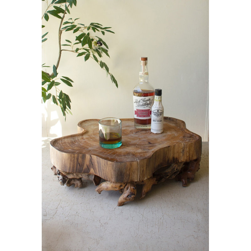  Plateau de décoration en bois de mûrier - 6,5 po de hauteur