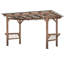 Pavillon de jardin en bois 13 pi x 6,5 pi avec toit en métal et toit de comptoir, ampoules