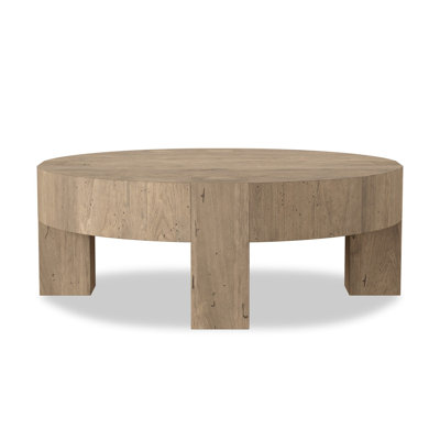 Abaso Round Coffee Table-Rustic Wormwood Oak