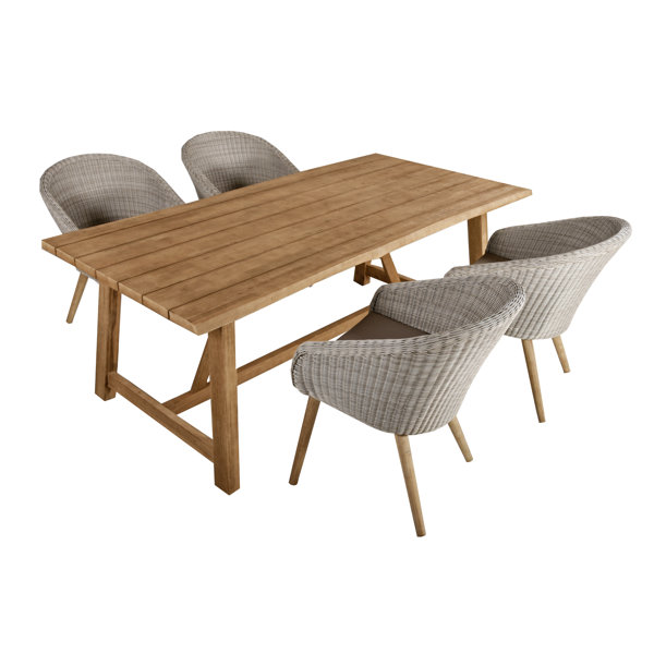 Alpen Home Beneccio Rectangular 4 - Person 300cm Long Dining Set ...