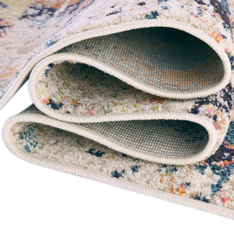 Washable Abstract Indoor Rug, Rectangle 4' x 6'