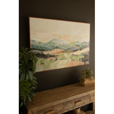 FRAMED PAINT OVER PRINT LANSCAPE