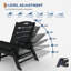 Chaise longue d'extérieur en PEHD pour l'extérieur, surdimensionnée à 5 positions avec porte-gobelet-72199872