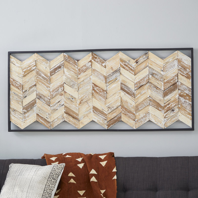 Rustic Abstract Wall Decor on Solid Wood