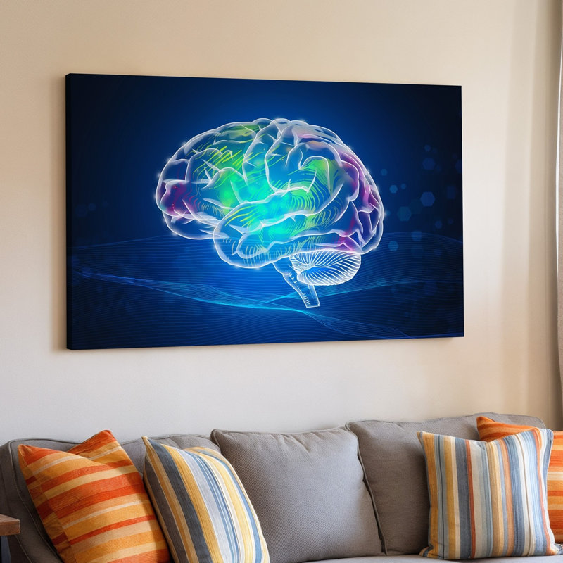 Reproduction d'art abstrait sur toile, "Art", "Brain At The Center Illuminated", H 11 po x l 14 po