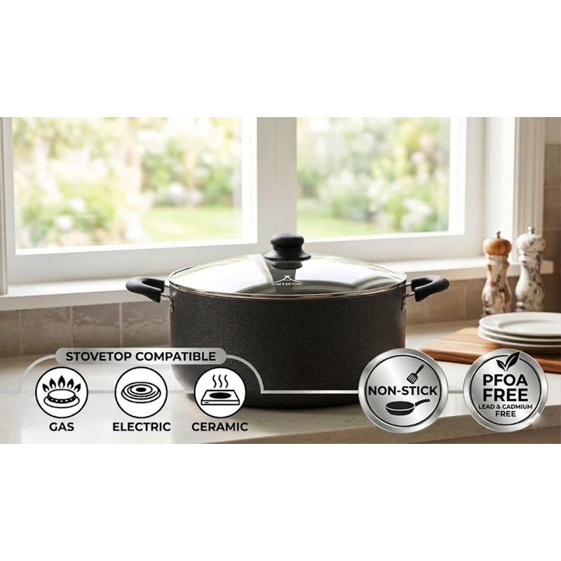 14 Qt Non Stick Aluminum Stock Pot, 14 Qt