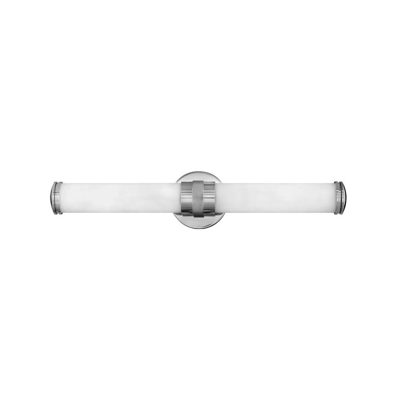 Chrome LED Cylinder Outdoor Wall Sconce with Etched Glass