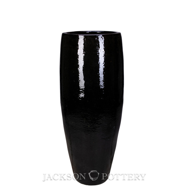 Grand vase 14 po x 38 po - Noir, Noir, H 38 po x l 14 po x P 14 po