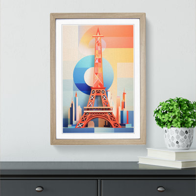 Eiffel Tower Constructivism - Single Picture Frame Print on Wood