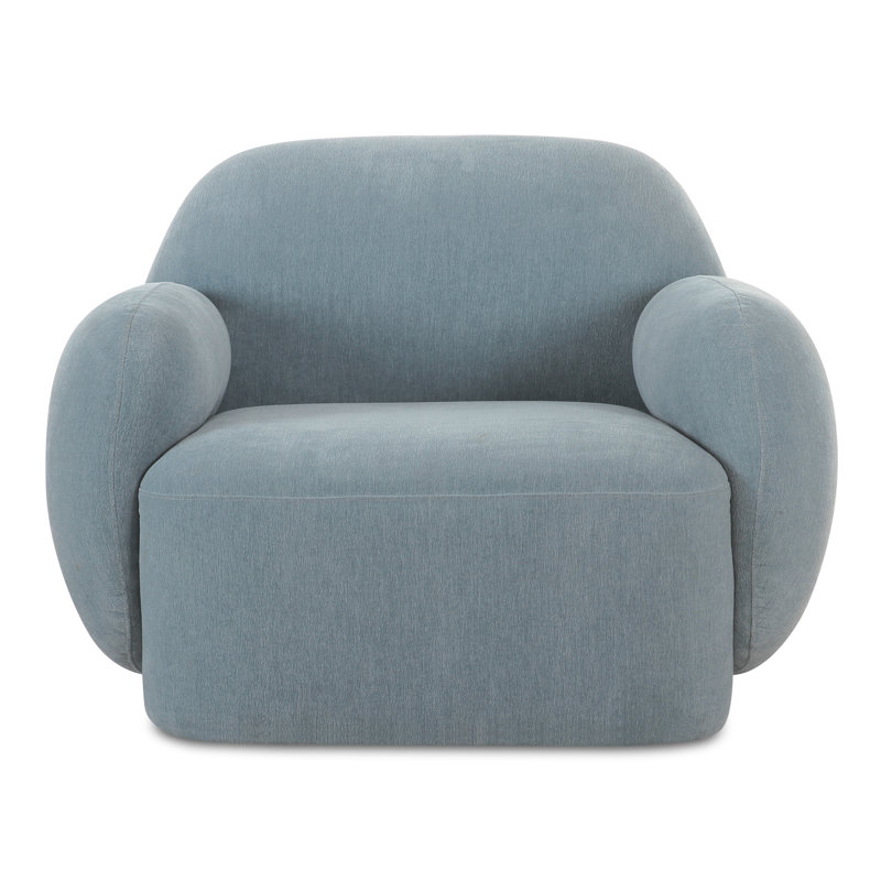 Mikah Upholstered Armchair, Light Blue Performance