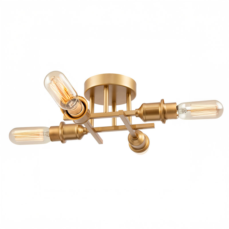 Semi Flush Mount, Brushed Gold