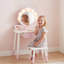 AIYAPLAY Kids Vanity Set with Chair, Acrylic Mirror, Lighted Bulbs, Pink