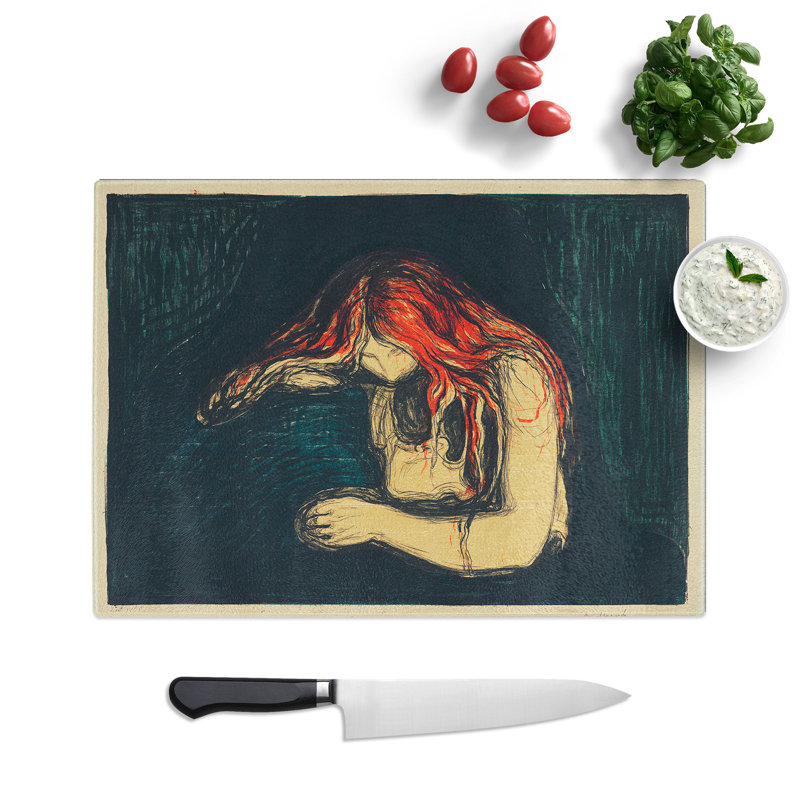 The Vampire Vol.2 by Edvard Munch Chopping Board, 0.4cm H x 20cm W x 28.5cm L