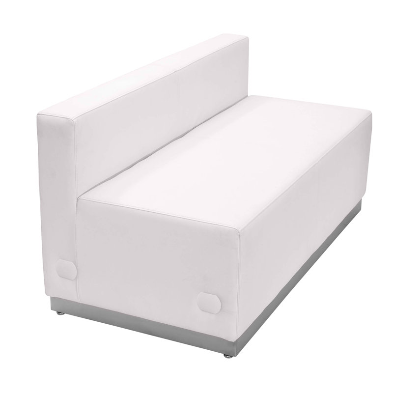 Causeuse LeatherSoft Hercules Alon avec base en acier inoxydable - mobilier de réception, Blanc