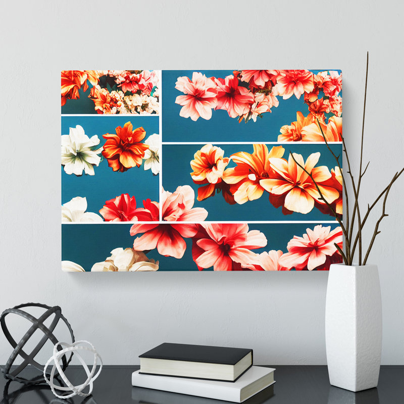 Dazzling Flower Market - Wrapped Canvas Print, 35cm H x 50cm W x 3cm D