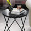 Jyhiem Glass Top Cross Legs End Table