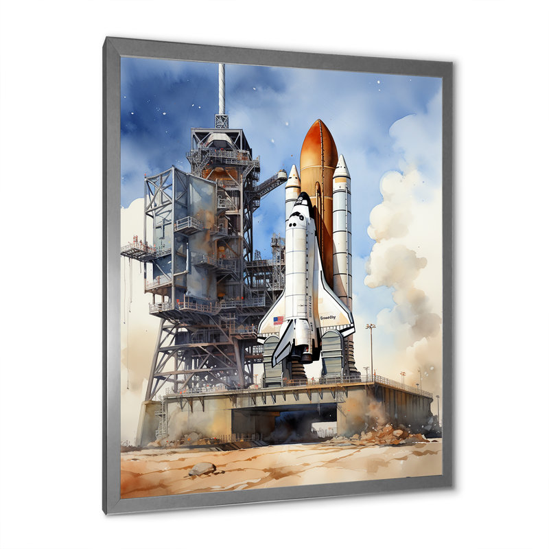 Latora, Navette spatiale I, impression sur toile, Cadre photo argenté, H 40 po x l 30 po x P 1,5 po