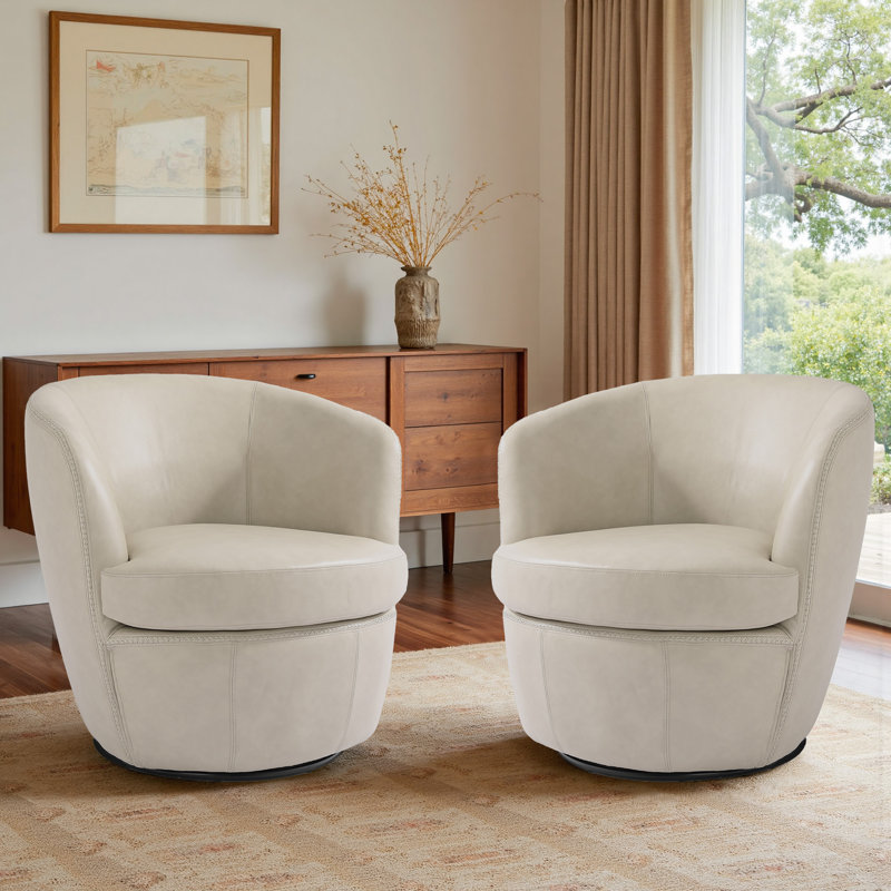 Aunna 81Cm Wide Swivel Club Chair, Beige 