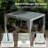 10X12 FT Outdoor Louvered Pergola With Adjustable Louvers-White-123203288-123203290