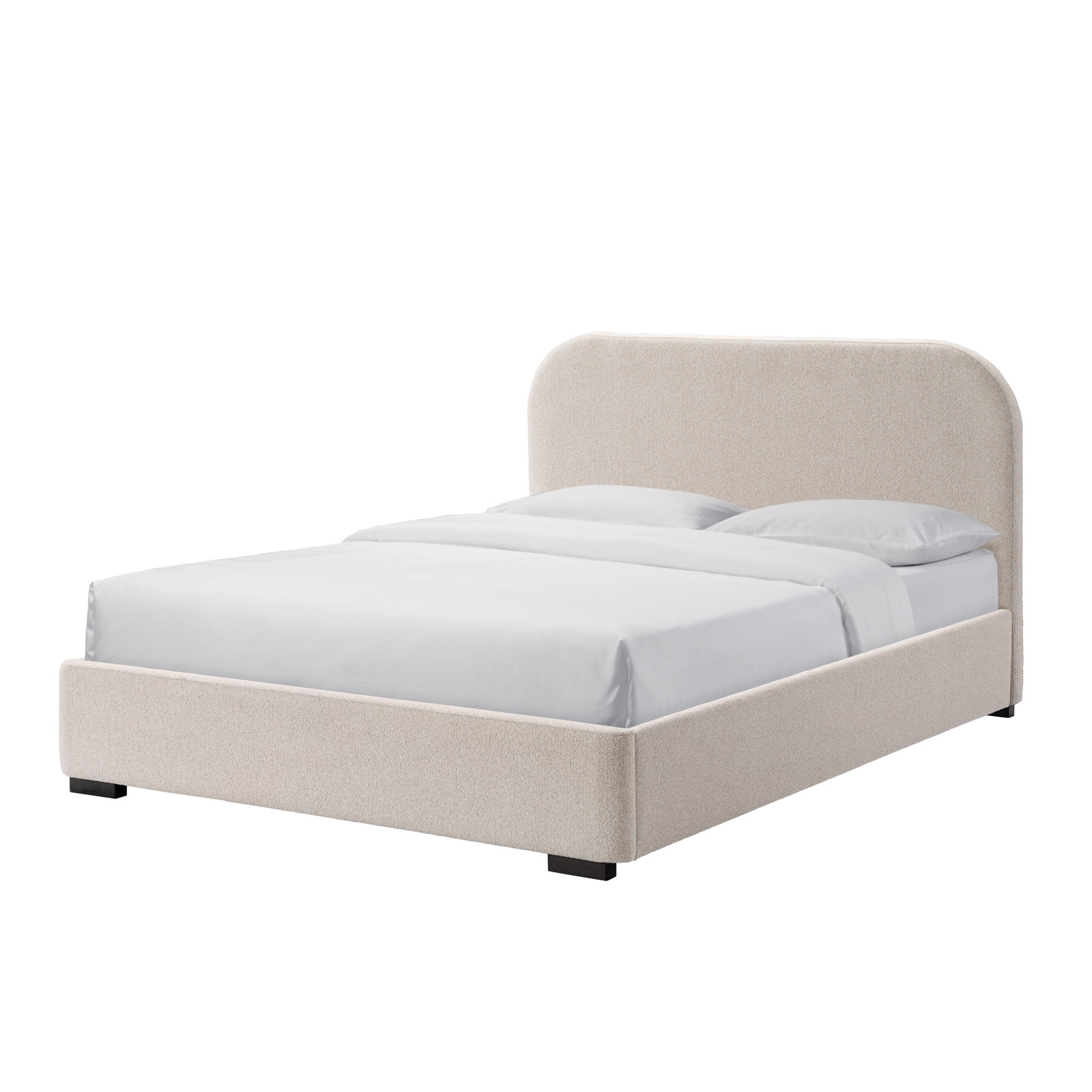 Reigen Platform Bed, King, Beige Boucle