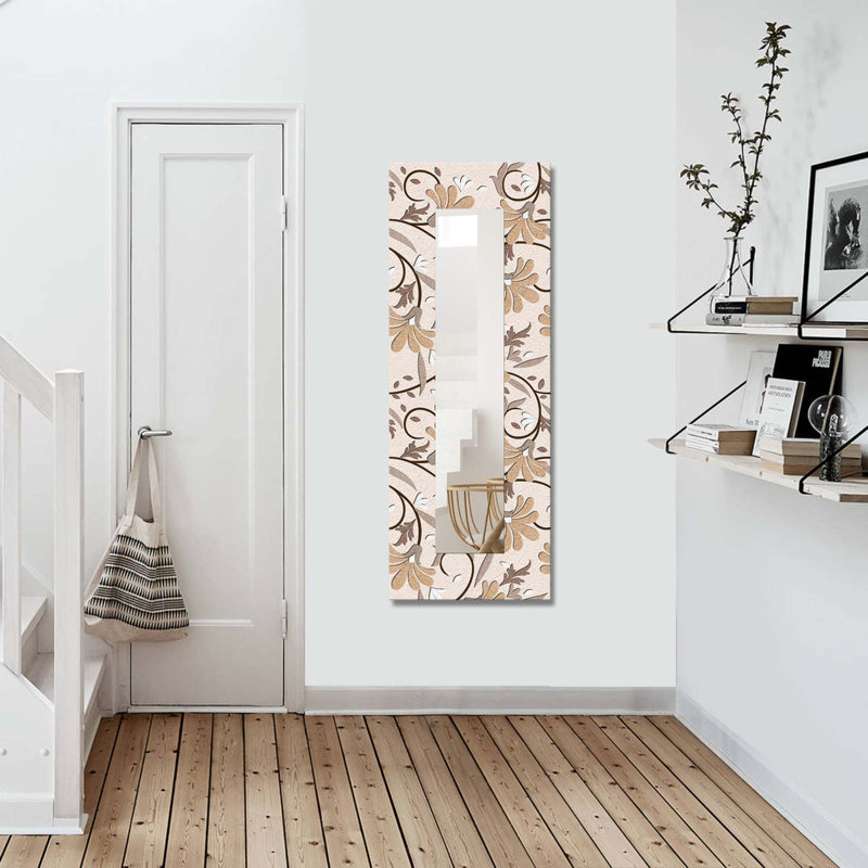 Élégant miroir décoratif avec cadre en bois, 15,7 x 47,2 pouces | 100% toile sur panneau de fibres à densité moyenne, épaisseur: 0,12 pouce | Taille réelle du miroir: 7,9 po x 39,4 po | Décoration murale élégante pour le salon, la chambre à coucher et le vestibule