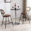 Ensemble de 4 tabourets de comptoir, tabourets de bar, tabourets de bar d'intérieur à hauteur de comptoir en métal pour la maison, tabouret de comptoir en similicuir avec dossier en rotin, brun-1629622585-1629622588-1629622591