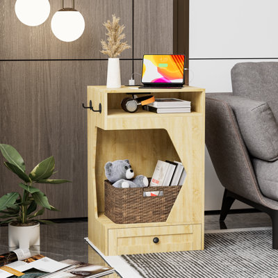 Station d'alimentation pour animaux et table d'appoint avec station de charge et rangement pour aliments Designs Designs