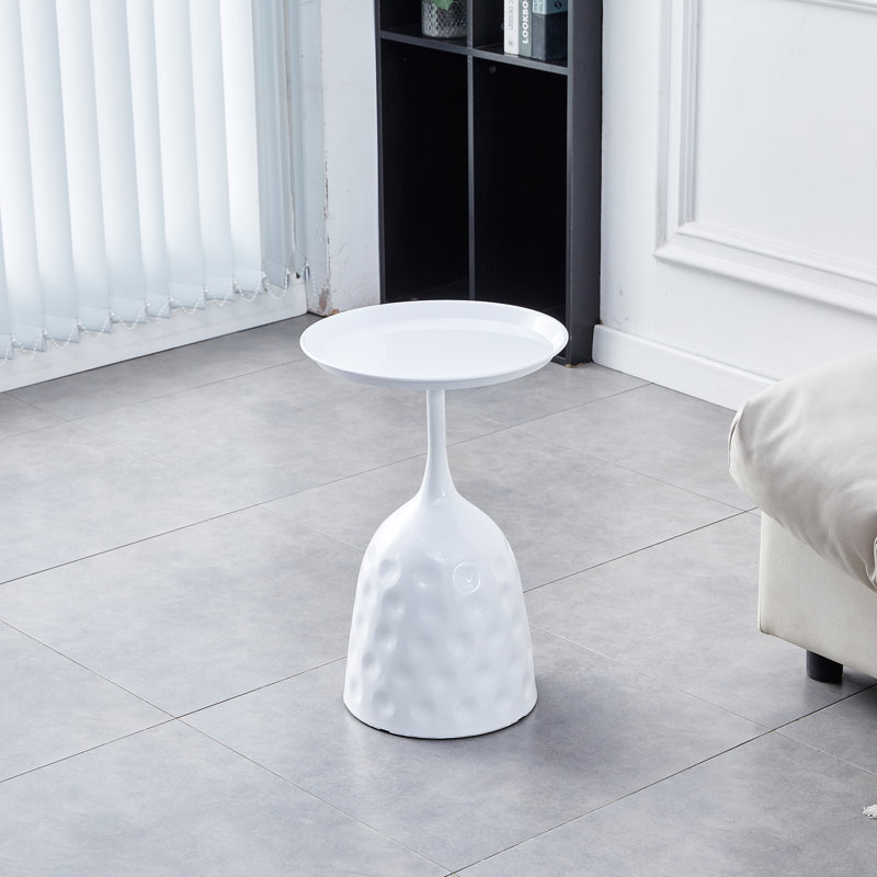 Table basse Bethany, table d'appoint, table de bout, table basse moderne, table basse, Blanc