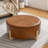 Theo Modern PU Leather Round Cocktail Ottoman