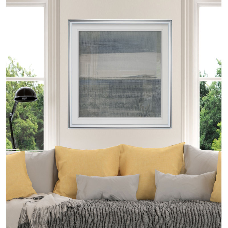 " Weathered I ", 17.5" H x 17.5" W x 1.5" D, Silver Framed