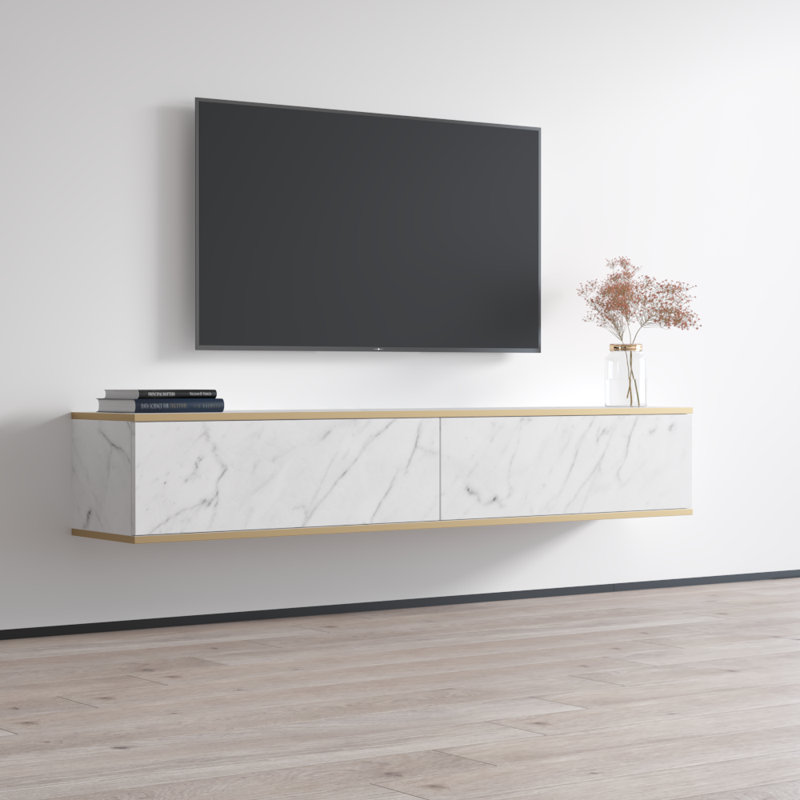 Hogsett 68.9" Modern TV Stand with Matte Finish, White