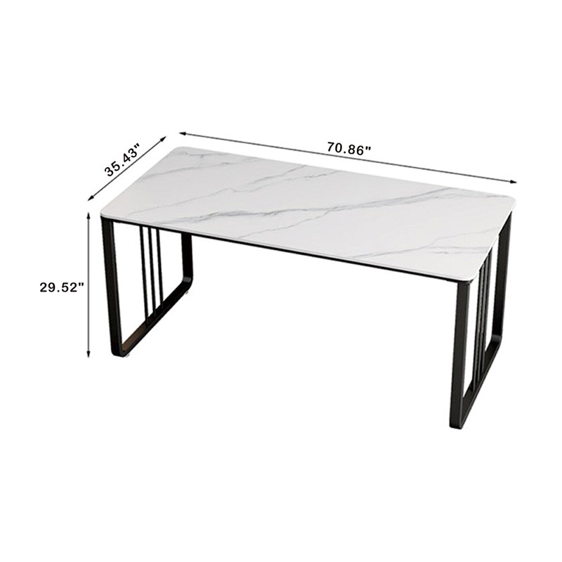 Mcentyre Stone Iron Desk, 29.52" H x 70.86" W x 35.43" D